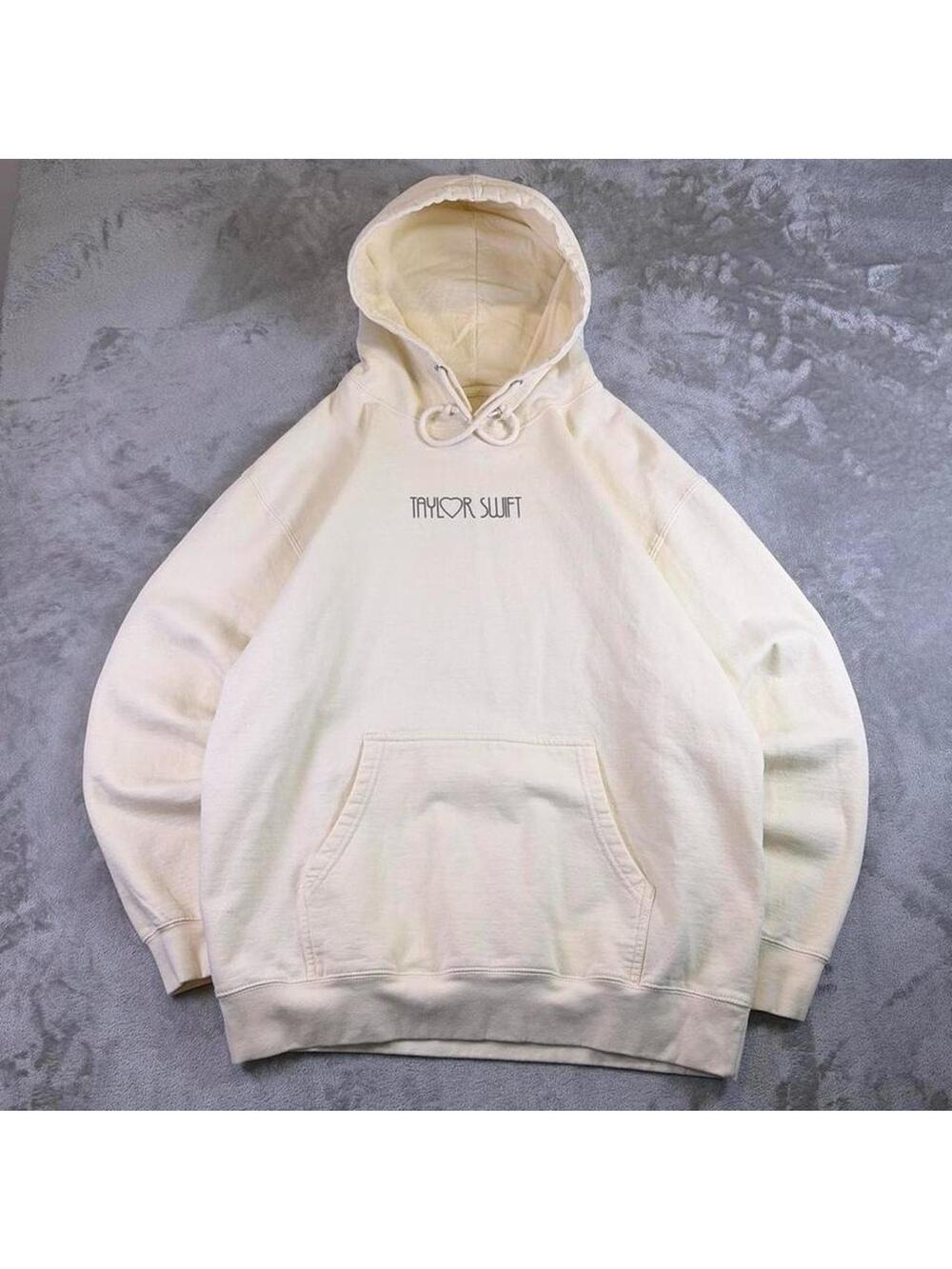 Taylor Swift Eras Tour Official Merch Women's Sz S Cream Beige Hoodie Sweatshirt
